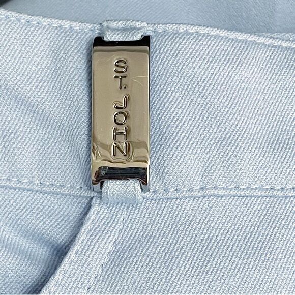 St. John Sport Essentials Light Blue Stretch Cotton Pants Size 2 Straight Leg - Picture 8 of 12